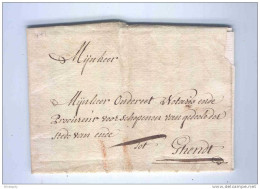 Lettre Précurseur MECHELEN 1754 Vers GHENDT - Port à La Craie 2 Sols - TB Signé De Cock  --  KK978 - 1714-1794 (Pays-Bas Autrichiens)