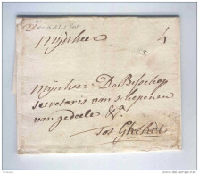 Lettre Précurseur MECHELEN 1757 Vers GHENDT - D = Double Port - Port à L' Encre 4 Sols --  KK980 - 1714-1794 (Paises Bajos Austriacos)