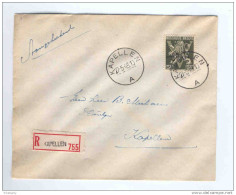 Lettre RECOMMANDEE TP Lion V 5 F Moins 10 % KAPELLEN 1946 - TARIF EXACT - COB 100 Euros    --  KK820 - 1946 -10%