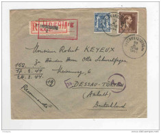 Lettre RECOMMANDEE ST AMANDSBERG 1944 Vers Allemagne - Cachet UNGULTIG Et Censure Cologne   --  DT051 - Guerre 40-45 (Lettres & Documents)