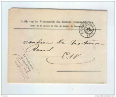 Lettre En Franchise - Justice De Paix De GRAMMONT 1906 Vers Le Notaire Rens  --  KK720 - Zonder Portkosten