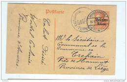 Entier Germania HOOGSTRATEN 1917 Vers CREHAIN (Hannut) - Expéditeur à WORTEL COLONIE - Censure TURNHOUT   --  KK180 - Occupation Allemande