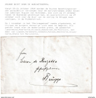 DDDD 917 --  MARINEGEBIED - Enveloppe Par Porteur Vers Baron De Ruzette à BRUGGE - RARE Etiquette De Fermeture BRUGGE - Esercito Tedesco