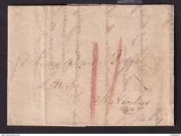 DDDD 523 --  Lettre Hors Poste ANVERS 1825 Vers ST NICOLAS Par Messager - Port 2 Décimes à La Craie Rouge - 1815-1830 (Holländische Periode)