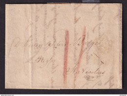 DDDD 523 --  Lettre Hors Poste ANVERS 1825 Vers ST NICOLAS Par Messager - Port 2 Décimes à La Craie Rouge - 1815-1830 (Periodo Holandes)