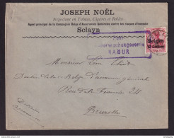 DDDD 537 --  Enveloppe TP Germania SCLAYN - Entete Joseph Noel , Négociant En Tabacs, Cigares,.. Censure NAMUR - Tobacco