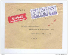 Lettre EXPRES à 15 F -TP Baudouin Lunettes Cachet Télégraphique IZEGEM  TT 1968 Vers GENT  --  LL431 - 1953-1972 Lunettes
