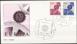 Europa CEPT 1967 Italie - Italy - Italien FDC3 Y&T N°968 à 969 - Michel N°1224 à 1225 - 1967