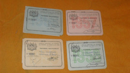 LOT 4 CARTES DE MEMBRE PERMANENT CERCLE NATIONAL DES ARMEES DE TERRE DE MER & DE L'AIR 1956 A 1959 AVEC RECU ABONNEMENT - Documents