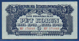 CZECHOSLOVAKIA - P.46 – 5 Korún 1944 XF+, S/n MY175848 - Tsjechoslowakije