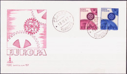 Europa CEPT 1967 Italie - Italy - Italien FDC7 Y&T N°968 à 969 - Michel N°1224 à 1225 - 1967