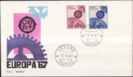 Europa CEPT 1967 Italie - Italy - Italien FDC8 Y&T N°968 à 969 - Michel N°1224 à 1225 - 1967