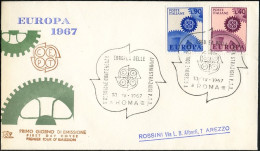 Europa CEPT 1967 Italie - Italy - Italien FDC9 Y&T N°968 à 969 - Michel N°1224 à 1225 - 1967