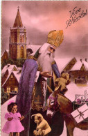 FETES & VOEUX - St NICOLAS Distribue Les Cadeaux - Poupée - Eglise  - Vive St Nicolas - Carte Postale Ancienne - San Nicolás