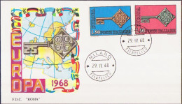 Europa CEPT 1968 Italie - Italy - Italien FDC7 Y&T N°1010 à 1011 - Michel N°1272 à 1273 - 1968