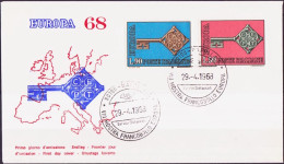 Europa CEPT 1968 Italie - Italy - Italien FDC9 Y&T N°1010 à 1011 - Michel N°1272 à 1273 - 1968