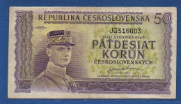 CZECHOSLOVAKIA - P.62a – 50 Korun Československých ND (1945) F+, NO S/n - Czechoslovakia