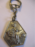 Porte-Clés Ancien/Protection/"SAINT CHRISTOPHE "/Bronze Chromé/Armoiries St QUENTIN/Vers 1970-1980    POC575 - Key-rings