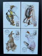 NETHERLANDS 1982 CHILDREN & ANIMALS SET OF 4 MAXIMUM CARDS NEDERLAND - Cartoline Maximum