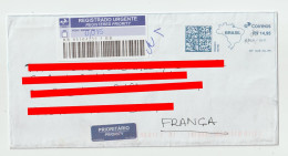 4713 Lettre Cover 2021 BRESIL BRASIL Recommandé Registered QR CODE Code Barre Cod - Storia Postale