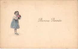 FETES & VOEUX - Jeune Fille Et Son Ballon - Longue Robe Bleu - Bonnets - Bonne Année - Carte Postale Ancienne - Nouvel An