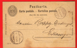 ABB-02 Ganzsache Entier Postal 5 Ct Cachet Ambulant Et Estavayer-le-lac  1894 - Entiers Postaux