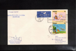 Malaysia 1972 Space / Weltraum Satellite Eart Station Kuantan Interesting Signed Cover - Asien