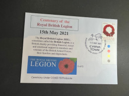 (1 R 24) Centenary Of The Royal British Legion - 15th May 2021 (with ANZAC Tab Stamp) - Cartas & Documentos