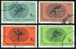 Türkiye 1978 Mi 2453-2456 Gymnasiade, World School Games | Athletics, Gymnastics, Swimming, Table Tennis - Used Stamps