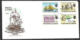 Tristan Da Cunha FDC 1-6-1971 50th Anniversary Of The Shackleton Rowett Expedition Complete Set Of 4 With Cachet - Sonstige & Ohne Zuordnung
