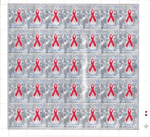 INDIA-2006- HEALTH- WORLD AIDS DAY- ERROR- DRY PRINT- FULL SHEET-MNH-LSE1-5 - Plaatfouten En Curiosa