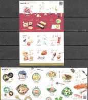 JAPAN, 2022, MNH,DELICIOUS JAPAN, FOOD, SEAFOOD, FISH, CRABS, SWEETS,  2 SHEETLETS - Alimentation