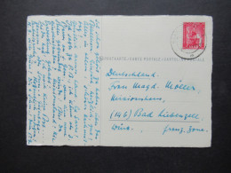 Saargebiet / Saarland 1949 Postkarte Frankiert Mit Mi.Nr.264 EF Nach Bad Liebenzell Württ. Franz. Zone Mit Viel Text!! - Covers & Documents