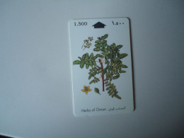 OMAN USED CARDS PLANTS FLOWERS HERDS - Oman