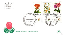 FLEURS / ISRAEL / ENVELOPPE FDC ROSES EN ISRAEL DE 1981 - Rosas