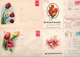 FLEURS / 27  ENTIER POSTAUX  FLORAUX DE- RUSSIE-BULGARIE ET ROUMANIE - Autres & Non Classés