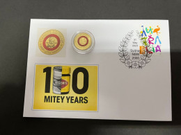 (1 R  20A) NEW - Red 2.00 Vegemite - Happy Little - Coloured Coin 2023 On Cover (released 31-5-2023) - 2 Dollars