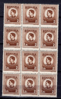 S3026 - ROMANIA ROUMANIE FISCAUX POSTAUX Mi N°31 ** BLOC X12 - Fiscale Zegels