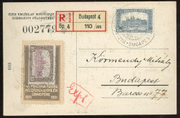 BUDAPEST 1921. Helyi Expressz- Ajánlott Alkalmi Képeslap, Levélzáróval - Gebruikt