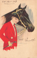 Illustrateur - Nanni - Cavalière Et Son Cheval - Daté 1918 - Carte Postale Ancienne - Nanni