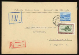 BUDAPEST 1956. Helyi Tértivevényes Ajánlott Levél - Gebruikt