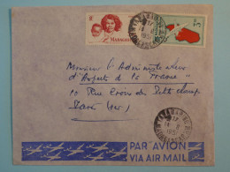 BT5 MADAGASCAR BELLE LETTRE 1951  A PARIS FRANCE+ AFF. INTERESSANT++++ - Covers & Documents