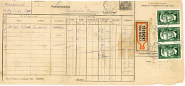 SZENTLÁSZLÓ 1950. Tömeges Csomagfeladási Nyomtatvány Rész 33 Db Petőfi 1Ft-al - Used Stamps
