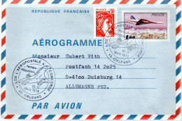 FRANCE / CONCORDE / AEROGRAMME AVEC OBLITERATION CONCORDE ORLEANS 1979 - Concorde