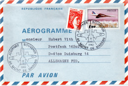 FRANCE / CONCORDE/ AVIONS/ENTIER POSTAL AVEC CONCORDE DE 1982 BEAU CACHET SOUVENIR DE MONT DE MARSAN - Avions