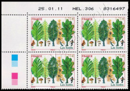 [Q] Francia / France 2011: Europa - Quartina Datata Foreste / Forests Dated Corner Block Of 4 ** - 2010-2019