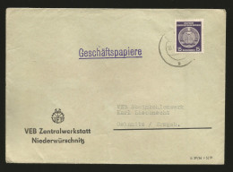 Brief DDR VEB Zentralwerkstatt Niederwurschnitz N. Oelsnitz  15 Pfennig Dienstmarke - Cartas & Documentos