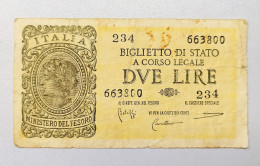 Italie. Billet 2 Lire 1935 - Italia – 2 Lire