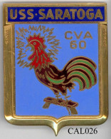 CAL026 - PLAQUE CALANDRE AUTO - USS SARATOGA - Altri & Non Classificati