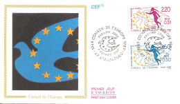 FRANCE / ENVELOPPE  FDC CONSEIL DE L'EUROPE 1989 - Institutions Européennes
